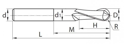 KULOVÉ FRÉZY DLOUHÉ, PRO OBRÁBĚNÍ HLINÍKU A PLASTU, 30° DIN6535HA YK40F