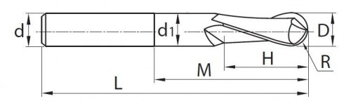 KULOVÉ FRÉZY, PRO OBRÁBĚNÍ HLINÍKU A PLASTU, 30° DIN6535HA YK40F