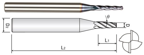 KUŽELOVÉ FRÉZY – ROVNÉ HRC38 – stupeň 1°30´