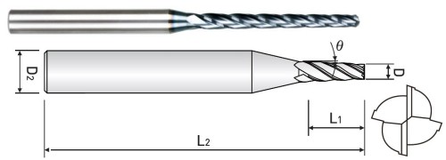 KUŽELOVÉ FRÉZY – ROVNÉ HRC38 – stupeň 45´