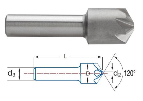 Kuželové záhlubníky HSS 120° DIN347A/ISO3294