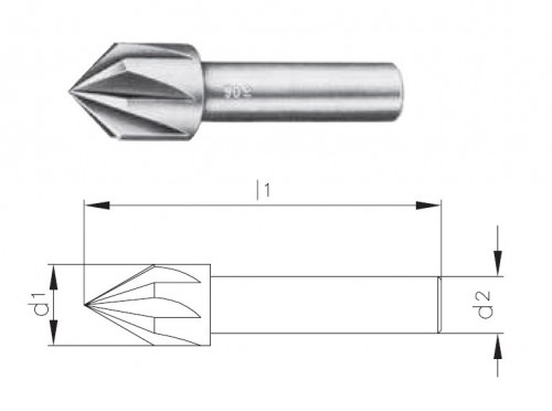 Kuželové záhlubníky HSS 60° DIN334A, tolerance stopky = h9