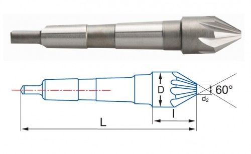 Kuželové záhlubníky HSS 60° DIN334B/ISO3293