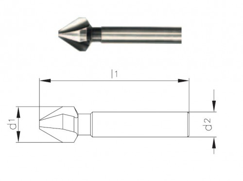 Kuželové záhlubníky HSS 60° DIN334C, tolerance stopky = h9
