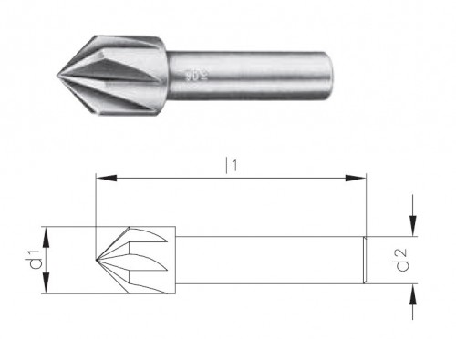 Kuželové záhlubníky HSS 90° DIN335A, tolerance stopky = h9
