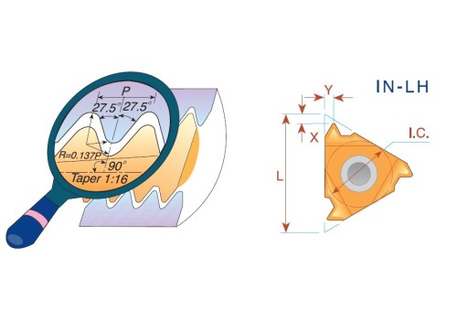 Levé BSPT (RC) 55° destičky pro levé držáky - KARBID BMA = (P20-P40)+(K20-K30)
