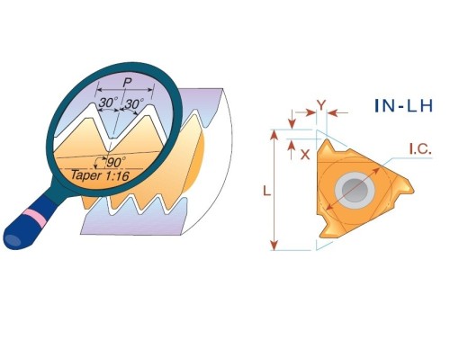 Levé NPT 60° destičky pro levé držáky - KARBID MXC = (K10-K20)+(P10-P25)