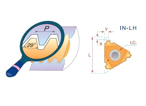 Levé STACME 29° (STUB ACME) destičky pro levé držáky - KARBID MXC = (K10-K20)+(P10-P25)