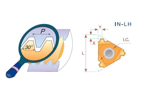 Levé TRAPEZ 30° DIN103 destičky pro levé držáky - KARBID BLU = (M10-M20)+(K05-K20)+(N10-N20)+(S10-S20)