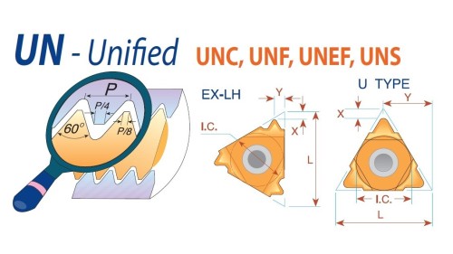 Levé UN 60°- UNC, UNF, UNEF, UNS destičky pro levé držáky - nepovlakované P30 = (P20-P30)