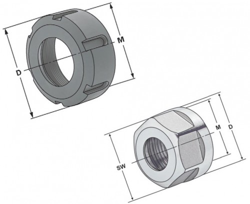 MATICE PRO UPÍNAČE SYSTÉM ER DIN6499 STANDARTNÍ TYP