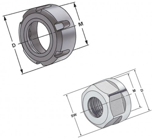 MATICE PRO UPÍNAČE SYSTÉM ER DIN6499 S LOŽISKEM
