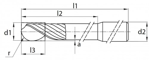 MC-1BD-AKRYL / PMMA / VOSK-1břité frézy kulové (bez povlaku)