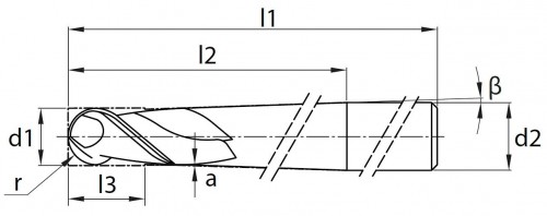 MC-2BD-CrCo / Titan -2břité frézy s kulové, kónické (povlak +extra supernitrid)-který zajistí dlouhou životnost nástroje