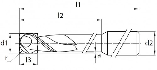 MC-2BD-zirkon-2břité frézy kulové (s diamantovým povlakem)