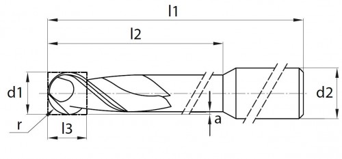 MC-2BD-zirkon-2břité frézy kulové (s diamantovým povlakem)
