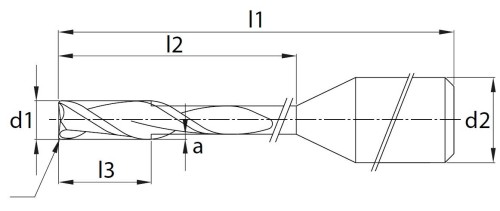 MC-2EDR-Zirkon-2břité frézy rádiusové (bez povlaku)
