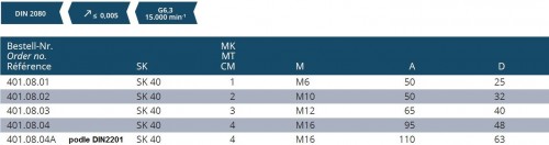 MORSE UPÍNAČ PRO FRÉZY DIN6364 S TAŽNÝM ZÁVITEM