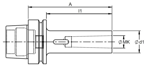 MORSE UPÍNAČ PRO VRTÁKY DIN6383 S VYRÁŽEČEM HSK-E