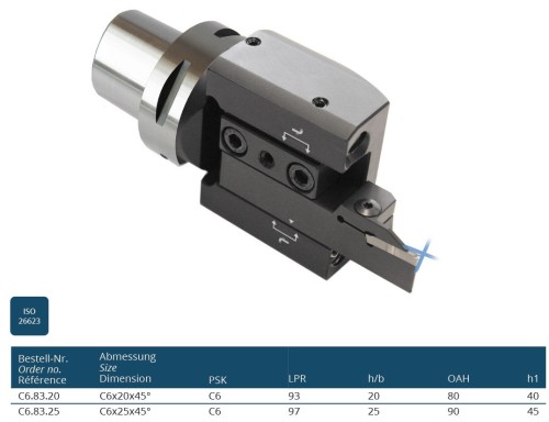 MULTIFUNKČNÍ DRŽÁK NOŽŮ 45° S VNITŘNÍM CHLAZENÍM