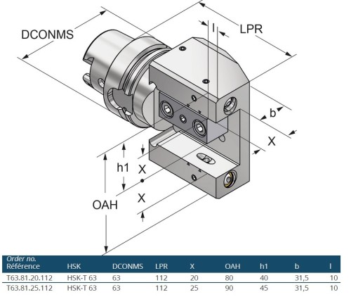 MULTIFUNKČNÍ DRŽÁK NOŽŮ S VNITŘNÍM CHLAZENÍM HSK-T ISO12164-3
