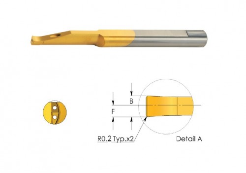 Mikronožíky - hluboké čelní zapichování s 2 chladicími kanálky - odlehčené - s chlazením - povlak BXC PRAVÉ