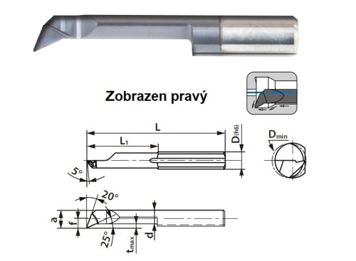 Mikronožíky - kopírovací, přední strana 20°, úhel hřbetu 25° LEVÉ