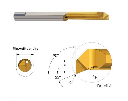 Mikronožíky - kopírovací s 90° čelním úhlem - odlehčené - s chlazením - povlak BMK - LEVÉ