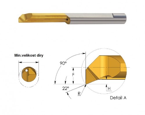 Mikronožíky - kopírovací s 90° čelním úhlem - odlehčené - s chlazením - povlak BMK