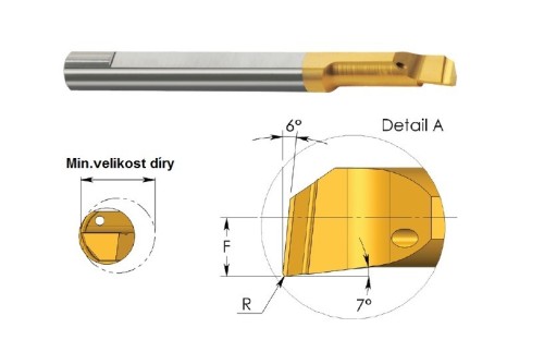 Mikronožíky - vyvrtávací - odlehčené - s chlazením - bez povlaku - LEVÉ