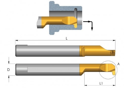 Mikronožíky - zapichovací s plným rádiusem - odlehčené - s chlazením - povlak BXC - LEVÉ