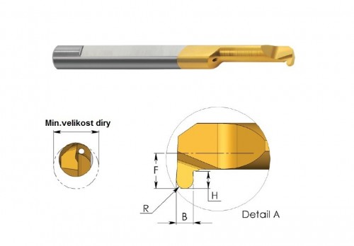 Mikronožíky - zapichovací s plným rádiusem - odlehčené - s chlazením - povlak BXC - LEVÉ