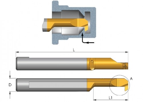 Mikronožíky - zpětně uběrací - odlehčené - s chlazením - povlak BMK - LEVÉ
