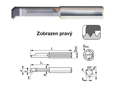 Mikronožíky pro vnitřní metrické (M) závity ISO - LEVÉ