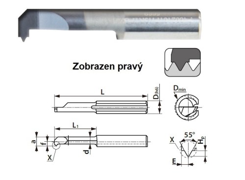 Mikronožíky pro vnitřní závity GAS (BSP) 55° - PRAVÉ