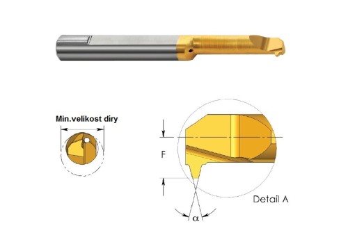 Mikronožíky pro vnitřní závity TRAPEZ 30° DIN103 - odlehčené - s chlazením - povlak BXC - LEVÉ
