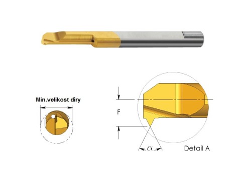 Mikronožíky pro vnitřní závity UNC 60° - odlehčené - s chlazením - bez povlaku - PRAVÉ