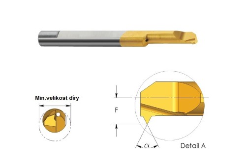 Mikronožíky pro vnitřní závity UNC 60° - odlehčené - s chlazením - povlak BMK - LEVÉ
