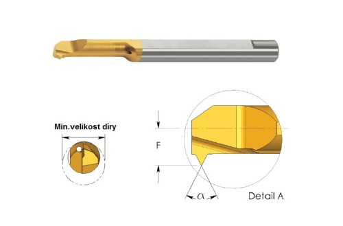 Mikronožíky pro vnitřní závity částečný profil 60° - odlehčené - s chlazením - bez povlaku