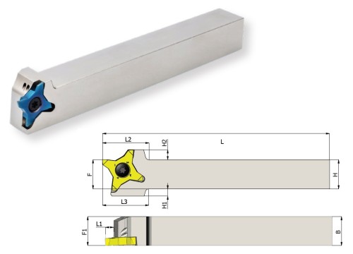 Multifunkční nástroje pro švýcarské automaty SWISS-LINE – na 4 břité destičky pravé Multifunkční nástroje pro švýcarské automaty SWISS-LINE – na 4 břité destičky pravé
