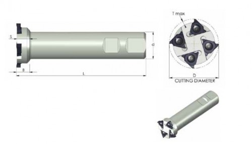 Multifunkční pravé frézy s Weldon stopkou na srážení, závitování a zapichování