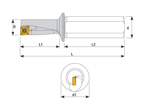 Multifunkční soustružnický vrták - vrtá i soustruží zároveň na destičky AL XCGT..