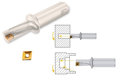 Multifunkční soustružnický vrták - vrtá i soustruží zároveň na destičky XCMT..