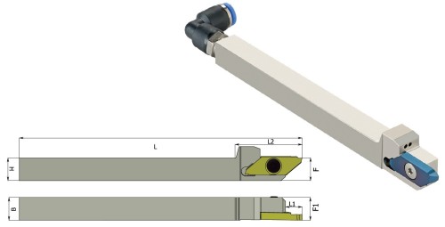 Multifunkční vnější držáky pro švýcarské automaty SWISS-LINE - levé s chlazením POLYGONÁLNÍ destičky Multifunkční vnější držáky pro švýcarské automaty SWISS-LINE - levé s chlazením POLYGONÁLNÍ destičky