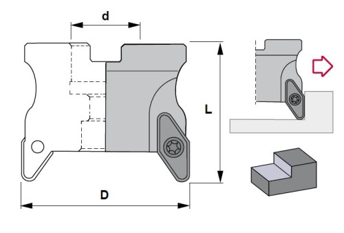 NÁSTRČNÉ FRÉZY 90° na destičky VCG.. - SPECIÁLNĚ NA HLINÍK