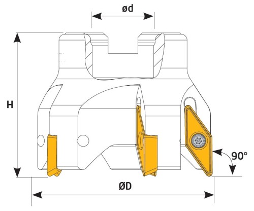 NÁSTRČNÉ FRÉZY 90° na destičky VCG.. - SPECIÁLNĚ NA HLINÍK