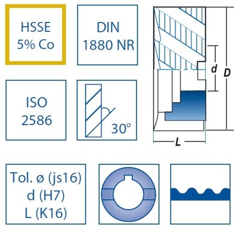 NÁSTRČNÉ FRÉZY HSSE 5% Co - DIN1880NR, ISO2586