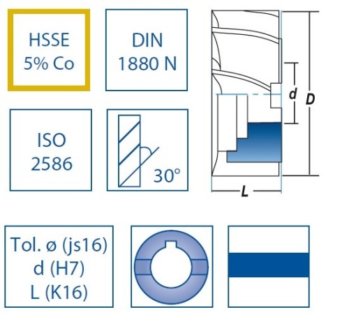 NÁSTRČNÉ FRÉZY HSSE 5% Co - DIN1880N, ISO2586