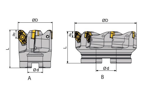 NÁSTRČNÉ FRÉZY na destičky VPGT2205.. - FRÉZY SPECIÁLNĚ NA HLINÍK S CHLAZENÍM