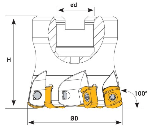 NÁSTRČNÉ RYCHLOPOSUVOVÉ FRÉZY 100° na destičky BLMP0904.. - S CHLAZENÍM
